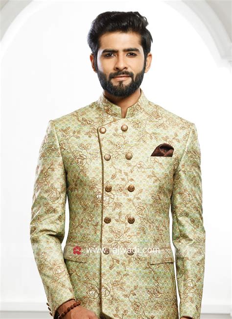 jodhpuri suit with shawl.